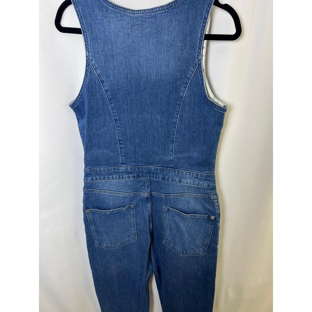 Pilcro Denim Jumpsuit 12 Blue Excellent Flare Leg Vest Top V-Neck - Picture 16 of 16